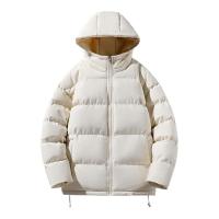 真维斯 连帽加厚棉服 情侣款 米白 XXXL