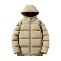 真维斯 连帽加厚棉服 情侣款卡其 3XL