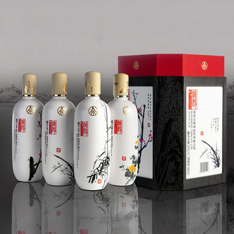 省486.4元】五粮液白酒_五粮液股份酿神梅兰竹菊浓香型白酒58度4瓶多少