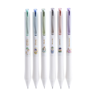 東米中性笔高颜值可爱油画兔卡通笔按动笔CS头签字笔小初高开学必备考试刷题笔 全套6支东米DM802 【DM802】全套油画兔 6支装