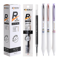 【刷题笔+笔芯套装】东米中性笔学习文具按动笔小初中高考试签字笔黑笔教师黑色考研 【802】少女油画兔3支+20支笔芯