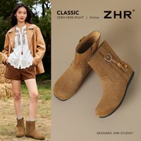 【59元合集】ZHR加绒雪地靴女秋冬保暖毛毛靴短靴 38