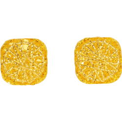 周六福 爆闪方糖5G工艺黄金耳钉耳饰女 计价A0913173 一对 约2.11g