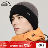 MISSION UV 羊毛保暖毛线帽秋冬加厚针织帽冷帽冬帽户外防寒帽子男冬季