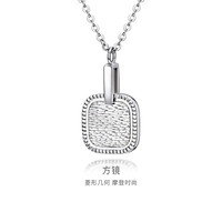 金至尊（3DG Jewellery）简约菱形CNC工艺铂金pt950吊坠项链按克计价 40cm-4.23克(含工费444元)