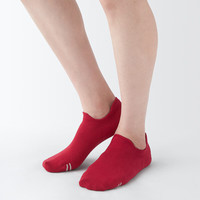 無印良品 MUJI 無印良品 MUJI 女式 合脚直角 带提耳 浅口 运动船袜短袜袜子 DAF39A4S 红色 1双 S (23-25cm/36-40码)