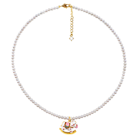 天使之泪淡水珍珠项链小米珠项链baby珠锁骨链胖东来同款可爱小木马