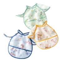 欧孕围兜婴儿辅食夏季薄款宝宝吃饭无袖防水防脏罩衣儿童饭兜围嘴 星际熊猫 均码 【3个月-3岁】