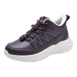 足力健 中老年冬季加绒爸妈鞋轻快轻便保暖鞋25932021J 绛紫-女款 40