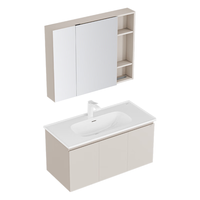 九牧（JOMOO）浴室柜 陶瓷一体盆抗菌洗脸盆柜组合淡藕色100cm A2741-16AX-1 【升级款淡藕色100cm】A2741