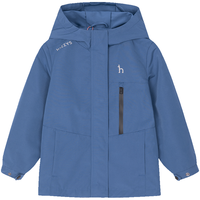 哈吉斯(HAZZYS)品牌童装男女童外套春三防连帽休闲时尚薄风衣 深灰蓝 110