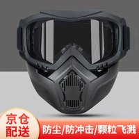 安爽利 防风防灰尘分体面具劳保面屏防雾护目眼镜防护面罩 京仓：黑色防尘面罩 均码