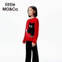 little MO&Co.含羊毛-亲子装 little moco童装26春男女童猫咪毛衣长袖上衣 大红色 110 110/56