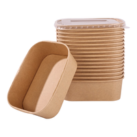 云蕾 一次性餐盒 750ml*12套 加厚纸碗带盖