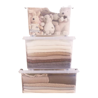 CHAHUA 茶花 透明收纳箱带盖收纳食品级材质儿童玩具零食衣服整理周转箱 2只65L 可视透明，加承重，可叠放