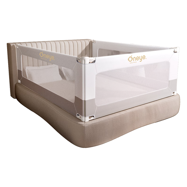 丸丫 婴儿床围栏宝宝防摔床护栏床上床边防掉档板防护栏加高2.0米 简灰