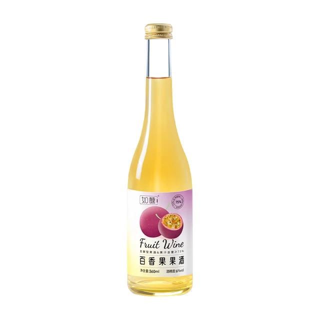 如醺 RUXUN）果酒微醺系列 百香果口味 6度 360ml*1 瓶装  聚会居家饮品