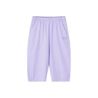 鸿星尔克（ERKE）童装童中性运动裤儿童休闲七分裤浅粉紫150