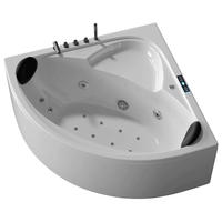 质享摩恩【德国】冲浪按摩智能恒温浴缸家用成人亚克力扇形三角小户型浴缸 冲浪恒温浴缸+蓝牙臭氧+彩灯气泡 1.4m