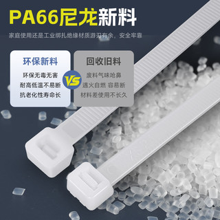 TYO【国标】尼龙扎带自锁式扎线带塑料捆绑理线带电线束线带白色 3*100(宽2.5mm)白-100根