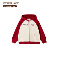 PawinPaw【索罗娜】卡通小熊童装26年男女童加绒连帽卫衣宽松 Pink粉色/25 110