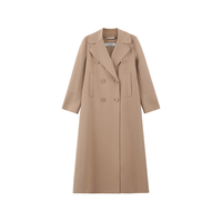 MAXMARA 女士绵羊毛双排扣长款大衣外套