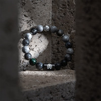 RASTACLAT炫黛 国潮古风新中式珠链男女生小狮子国风手串 藏青男款