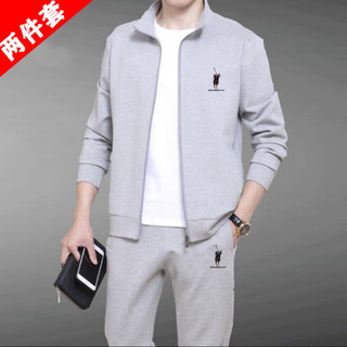 Meloban【三件套】春秋款男士卫衣运动套装秋冬两件套装外套休闲运动服男 蓝色【外套+长裤】两件套 2XL【130-140斤以下】