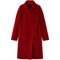 超V会员：太平鸟 含羊毛新中式大衣 盘扣大衣冬新中式宽松大衣女