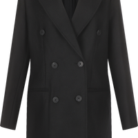 Massimo Dutti 【气质双排扣】通勤简约风带垫肩毛呢外套中长大衣女