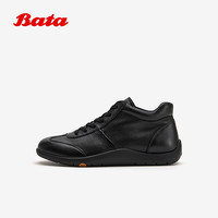 Bata高坂板鞋男2025冬季商场时尚休闲软底低靴EYRH2DD5 黑色 38