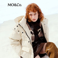 MO&Co. MBE4EIN053 90鹅绒可拆风帽防水 干贝色 M/165 女士羽绒服