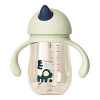 taoqibaby学饮杯鸭嘴杯PPSU宝宝吸管杯两用儿童水杯婴儿吸管奶瓶防摔 【套装款】 260ml 青芥绿+鸭嘴背带