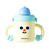 移动端、京东百亿补贴：beedoll 蓓兜儿童保温牛奶杯宝宝吸管杯1-2-3岁以上直饮水杯 哈迪蓝