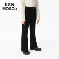 little MO&Co.亲子装-绒感 little moco童装26春女童猫眼刺绣喇叭裤牛仔裤 牛仔黑色 140 140/58