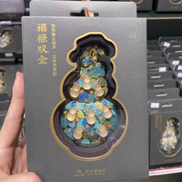 中掌柜河南博物院珐琅镶玉葫芦立体冰箱贴金属个性旅游文创纪念品 珐琅镶玉葫芦立体冰箱贴一个带灯