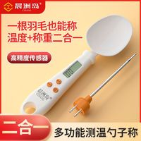 晨洲岛二合一勺子秤食品温度计量勺秤厨房烘焙调料辅食勺子称克重