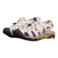 Jeep吉普2025夏季户外徒步免系带休闲凉鞋男轻便防撞防滑沙滩鞋 沙色(男款) 41 (皮鞋码)