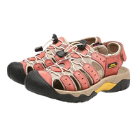 Jeep吉普2025夏季户外徒步免系带休闲凉鞋男轻便防撞防滑沙滩鞋 海棠红(女款) 38 (皮鞋码)