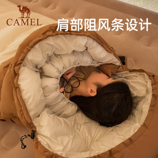 骆驼 CAMEL户外旅行便携秋冬季加厚保暖露营单人睡袋室内外可拼接成双人睡袋 加厚款“暖心”睡袋-米白 5103