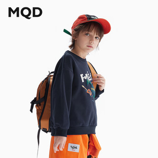 马骑顿（MQD）MQD童装男童卫衣2024秋季圆领儿童上衣印花长袖t恤宝宝内搭 藏青 1