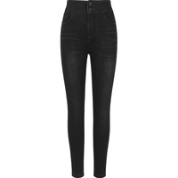 衣香丽影 小脚牛仔裤暖玉绒小个子萝卜裤子东方简奢风 牛仔黑 XS