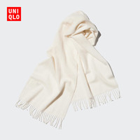 优衣库女装羊绒围巾/25秋冬479255 01 乳白色 均码(176 × 33 cm)