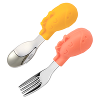 YeeHoO 英氏 儿童斑马短柄叉勺套装 秋实