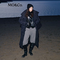 MO&Co.羽绒服2025冬90鸭绒抗寒防风长款【轻暖漫游系列】MBE4EINT12 黑色 XS /155