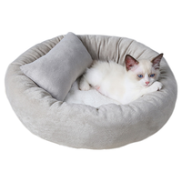 派乐特 猫窝狗窝保暖冬季秋天宠物猫咪毯垫子睡袋 灰色M+头枕