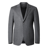 威可多（VICUTU）男士潮流收藏家休闲西服秋冬橙标礼服羊毛西装外套 灰色 180A