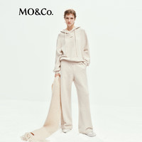 MO&Co.【active系列】卫衣2025冬高克重棉质双面磨毛连帽MBE4SWS001 浅花驼色 XS /155