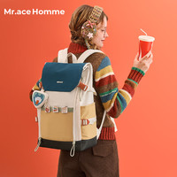 Mr.ace Homme 贪吃萌蛇 大学生双肩包 日暮蓝
