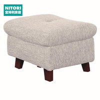 NITORI宜得利家居 家具 现代简约布艺软包实木沙发三人位 波比QH-31 脚凳布 波比 QH-31 米色